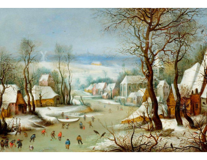 DDSO-3695 Jan Brueghel - Zimní krajina s ptáky