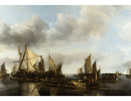 DDSO-3747 Jan van de Cappelle - Scéna řeky s četnými loděmi
