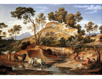 DDSO-3863 Joseph Anton Koch - Krajina v Serpentara s pastýři a krávami na jaře