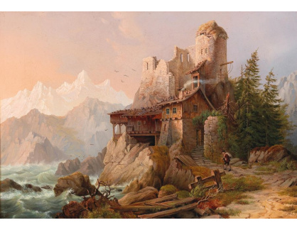 DDSO-4007 Neznámý autor - Divoká horská krajina se zříceninou hradu