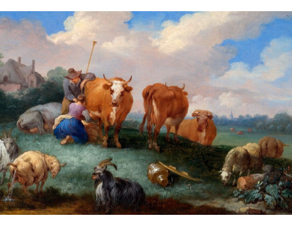 DDSO-4141 Pieter Bout - Pastýř s krávami a ovcemi