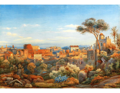 DDSO-4224 Salomon Corrodi - Pohled na Řím s koloseem a Forum Romanum