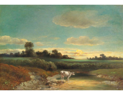 DDSO-4877 Carl Lafite - Kráva u rybníka v krajině