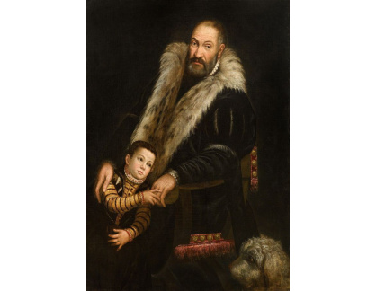 DDSO-2695 Giovanni Antonio Fasolo - Portrét muže s dítětem a psem