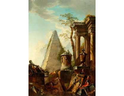 DDSO-2704 Giovanni Paolo Panini - Klasická scéna s pyramidou