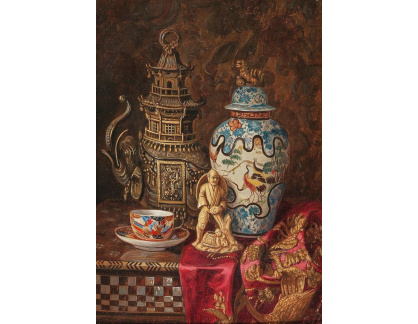 D-6049 Ernst Czernotzky - Japonské zátiší s kadidlem, šálkem čaje a slonovinou