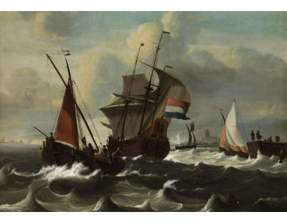 D-6478 Ludolf Bakhuizen - Přímořská scéna s holandskými loděmi