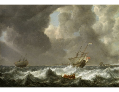 D-6483 Simon de Vlieger - Holandské lodě na rozbouřeném moři