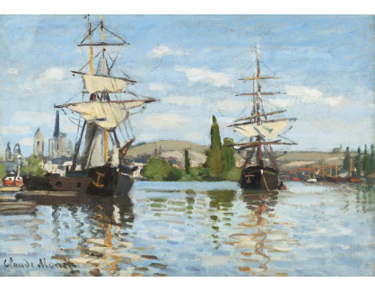 D-7075 Claude Monet - Lodě plující po Seině v Rouen
