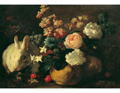 D-7208 Franz Werner Tamm - Zátiší s králíky, květinami a ovocem