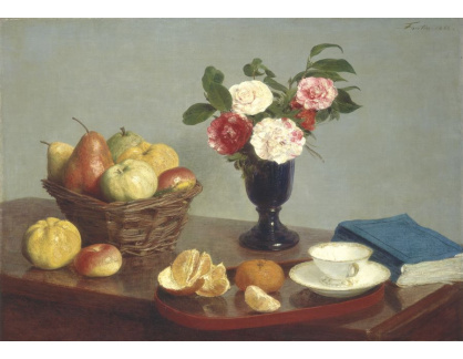 D-7264 Henri Fantin-Latour - Zátiší s květinami a ovocem