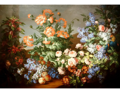 D-7346 Jean-Baptiste Monnoyer - Zátiší s květinami, ovocem, papouškem a opicí