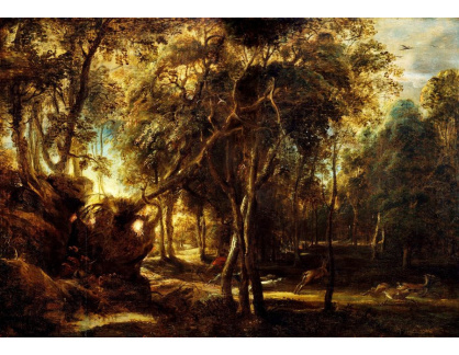 D-7555 Peter Paul Rubens - Les za úsvitu s lovem jelenů