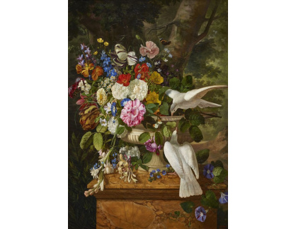 D-7849 Francois Lepage - Květiny ve váze se dvěma holubicemi