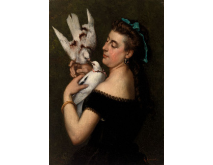 D-7873 Gustave Courbet - Žena s holuby