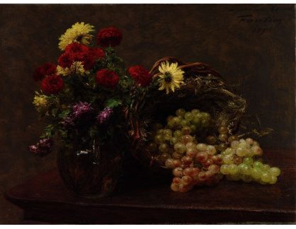 D-8160 Henri Fantin-Latour - Zátiší s květinami a hrozny