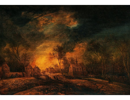 D-8787 Frans de Momper - Požár v noční krajině