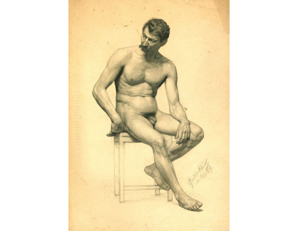 D-9103 Gustav Klimt - Sedící mužský akt