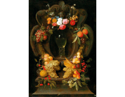 D-9121 Jacob Fopsen van Es - Věnec z ovoce a květin obklopující kartuši