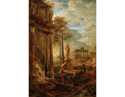 D-9209 Pierre Antoine Patel - Neoklasická krajina s postavami a starodávnými ruinami