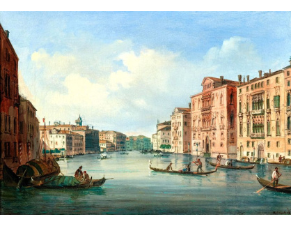 D-9306 Carlo Grubacs - Pohled na Canal Grande s Palazzo Cavalli-Franchetti a Palazzo Barbaro