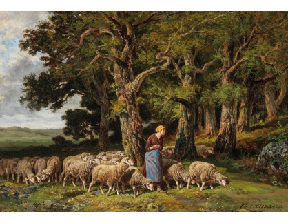 D-9455 Charles Ferdinand Ceramano - Pastýřka se stádem ovcí