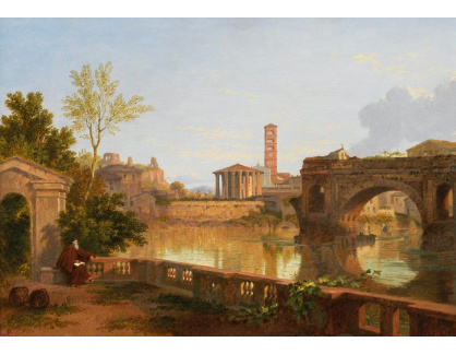 D-9644 Penry Williams - Pohled na Řím s Ponte Rotto a chrámem Vesty
