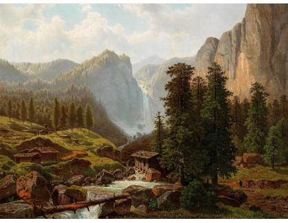 D-9789 Wilhelm Theodor Nocken - Pohled na Reichenbachské vodopády ve Švýcarsku