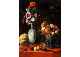D-9831 Francesco Ranucci - Květiny ve váze a ovoce v košíku na stole