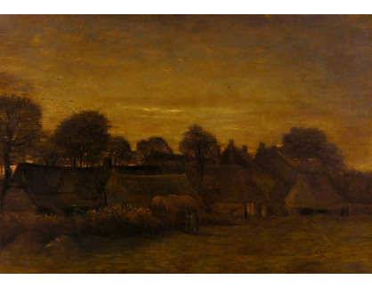 A-20 Vincent van Gogh - Vesnická stavení za soumraku