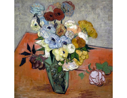 A-34 Vincent van Gogh - Japonská váza s růžemi a sasankami