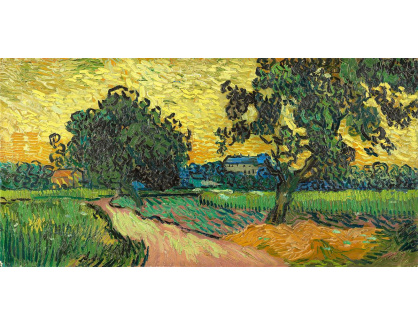 A-58 Vincent van Gogh - Krajina s Auverským zámkem při západu slunce