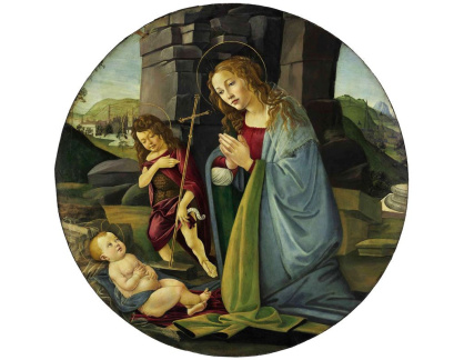 A-94 Sandro Botticelli - Madonna zbožňující nemluvně Ježíše a svatého Jana Křtitele